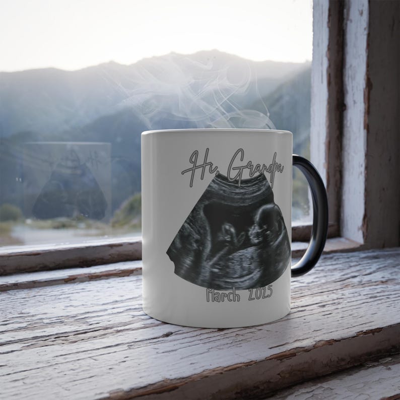 Custom Surprise Pregnancy Announcement Mug - Color Changing Sonogram Reveal Gift