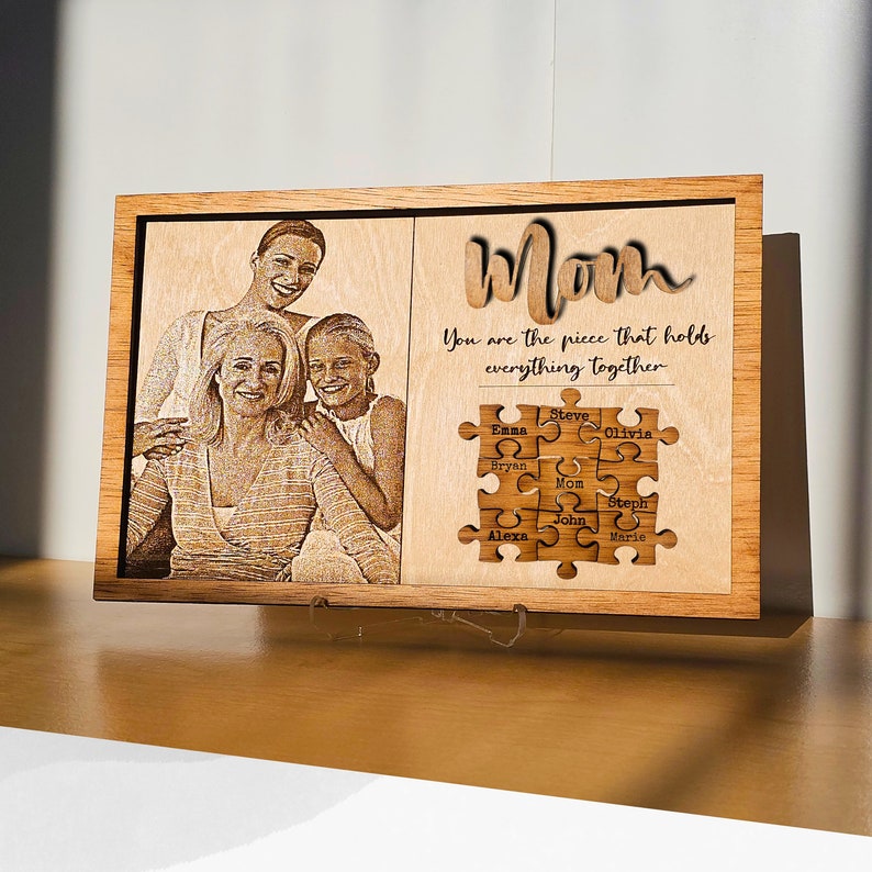 Custom Mother's Day Puzzle Sign Photo Frame Gift