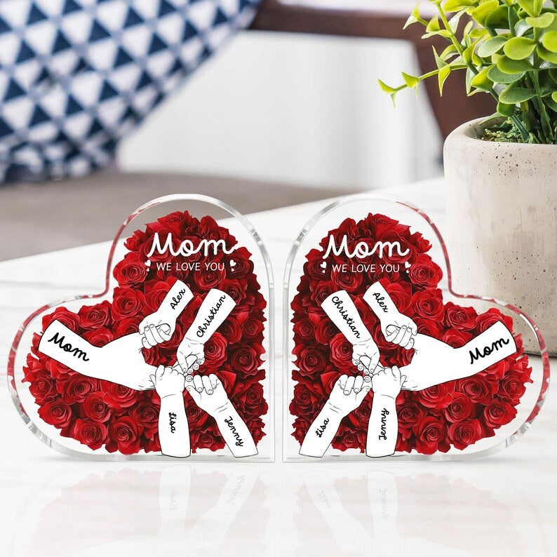 Custom Holding Mom Hands Acrylic Plaque, Mothers Day Gift