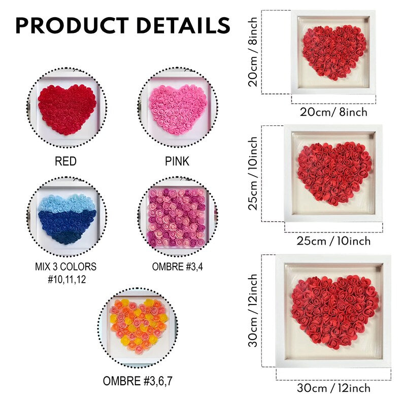 Custom Heart-Shaped Flower Name Box For Mom