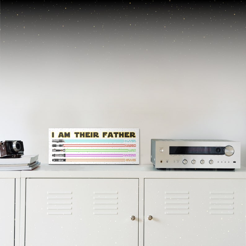“I Am Their Father Dad” lightsaber Kids Name Sign Gifts, Personalized Gifts for Dad