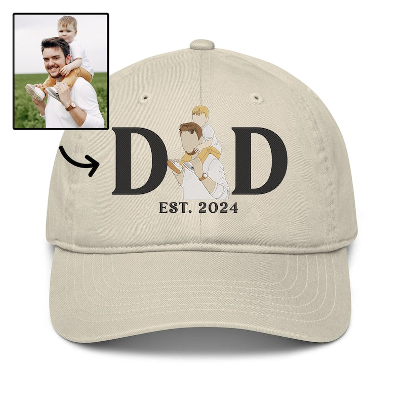 Custom Embroidered Portrait Photo Dad Hat New Dad Gift