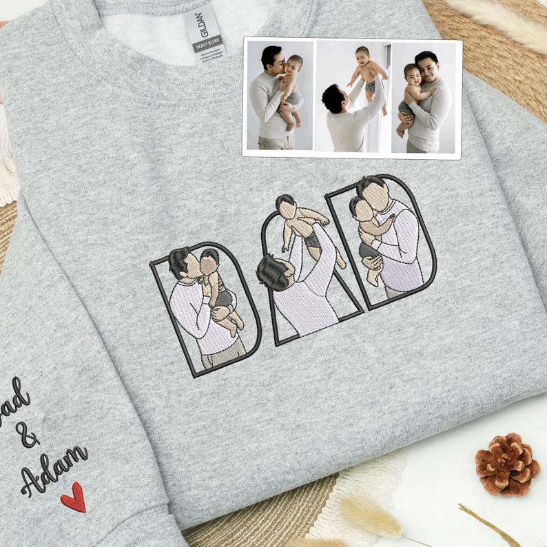 Custom Family Embroidered Sweatshirt – A Unique And Heartwarming Gift For Dad Or Mom