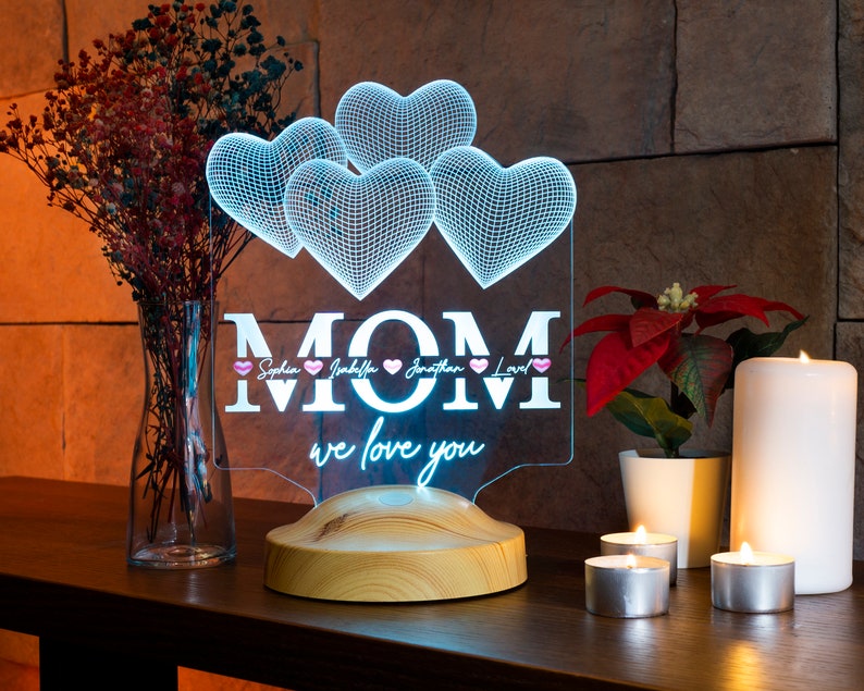 Custom 3D Led Night Light With Name, Mother Days Gifts For Mom