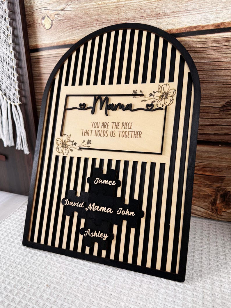 Custom You Are The Piece That Holds Us Together Puzzle Pieces Gift For Mom With Stand