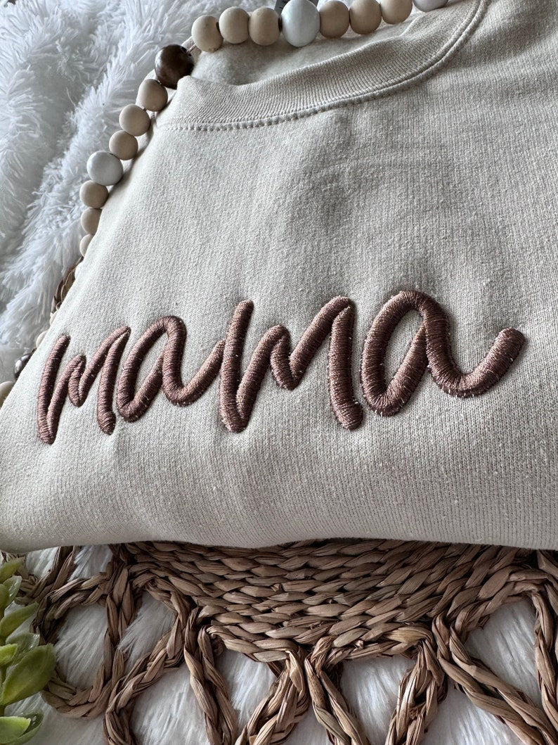 Custom Mama 3D Puff Embroidery Sweatshirt/T-shirt/Hoodie