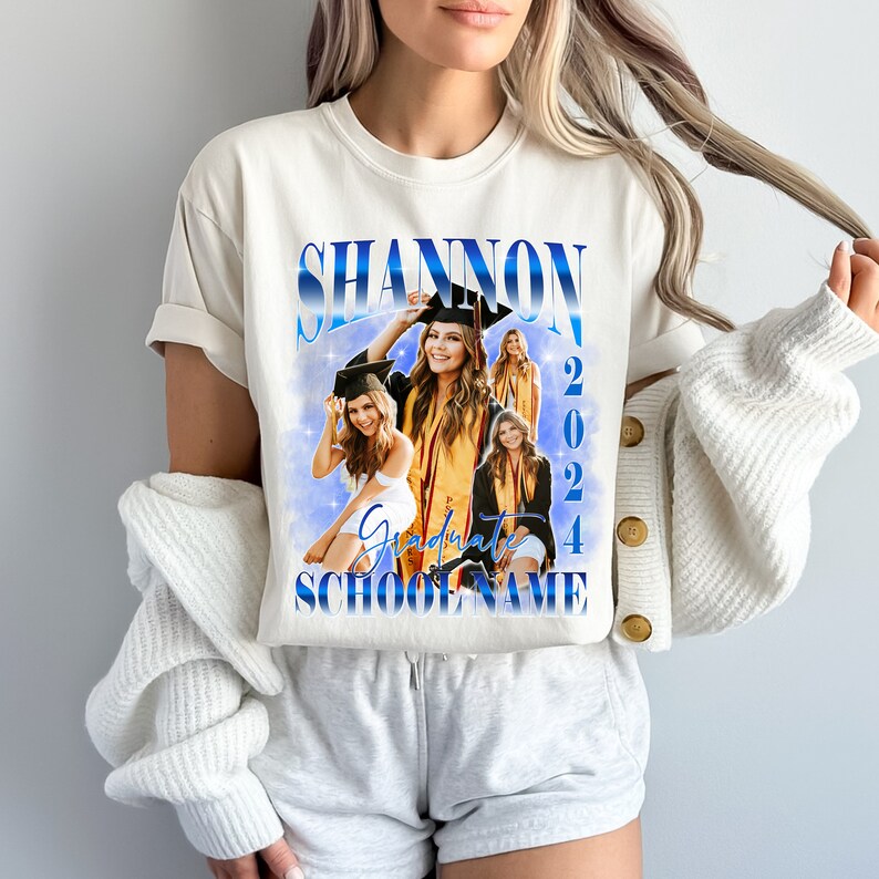 Personalized Graduation Sweatshirt, Your Own Custom Photo Senior 2024 Graduate