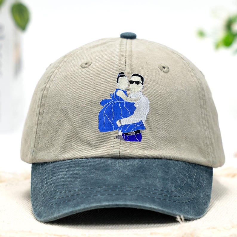 Custom Portrait Embroidered Dad Hat Using Photo Father's Day Gift