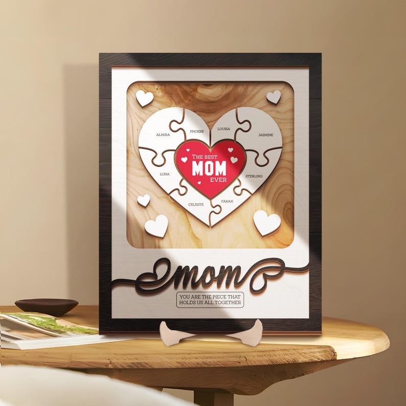 Custom Mother’s Day Puzzle Wooden Sign Gift - You Are The Piece That Holds Us Together