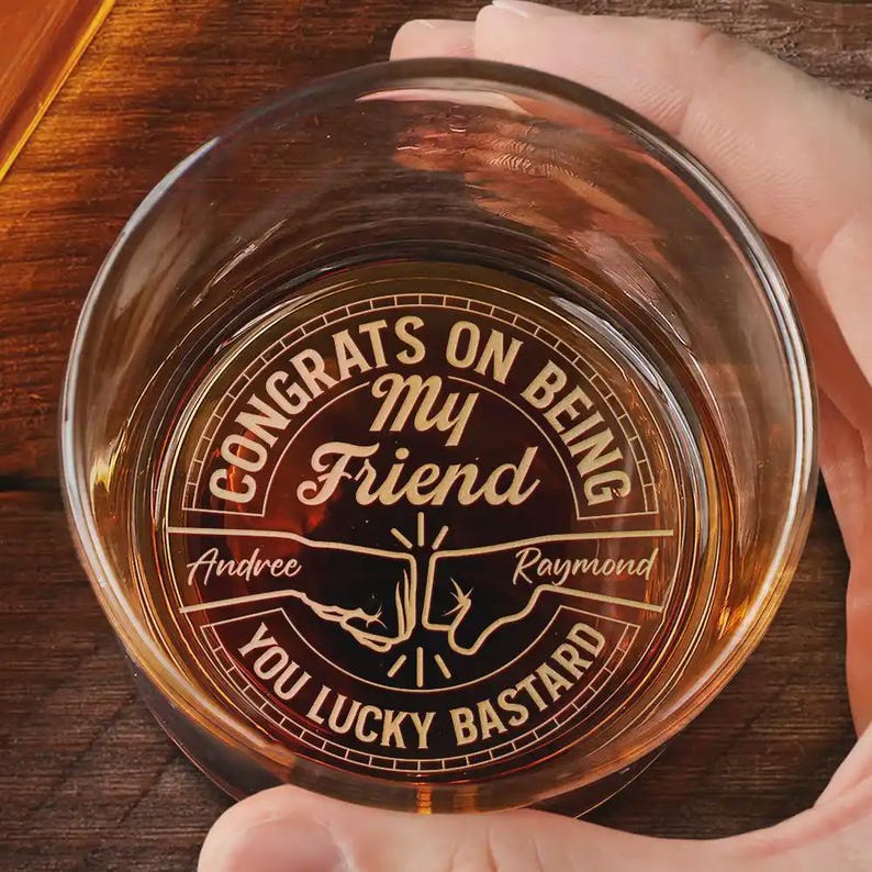 Personalized Engraved Whiskey Glass, Father's Day Gifts For Husband, Engraved Whiskey Glass