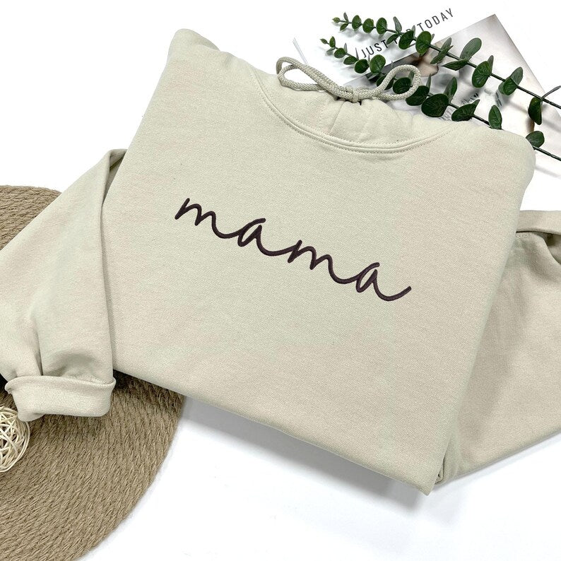 Custom Embroidered Mama Sweatshirt With Names, Mother's Day Sweatshirt