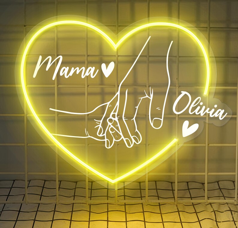 Custom Puzzle Piece Neon Sign With Name – Personalized Led Light Gift For Mom