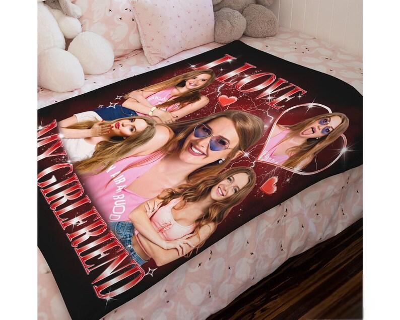 Personalized I Love My Girlfriend Photo Blanket