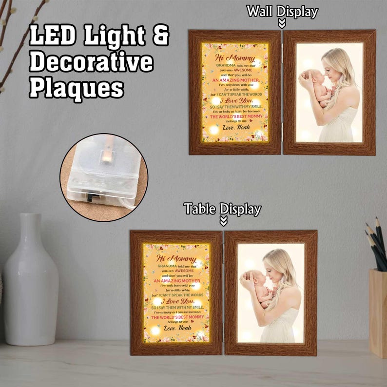Custom Photo Mom And Me Led Night Light Mothers Day Gift