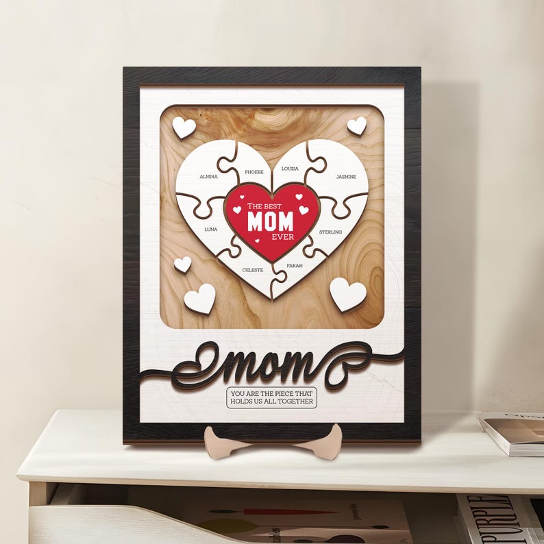 Custom Mother’s Day Puzzle Wooden Sign Gift - You Are The Piece That Holds Us Together