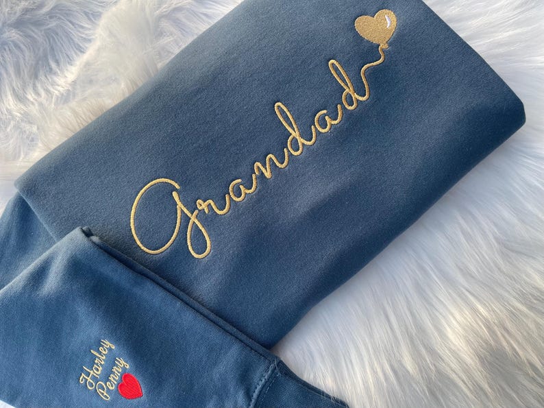 Custom Embroidered Mom Sweatshirt With Child's Name On The Sleeve, A Great Memorial Gift For Mom