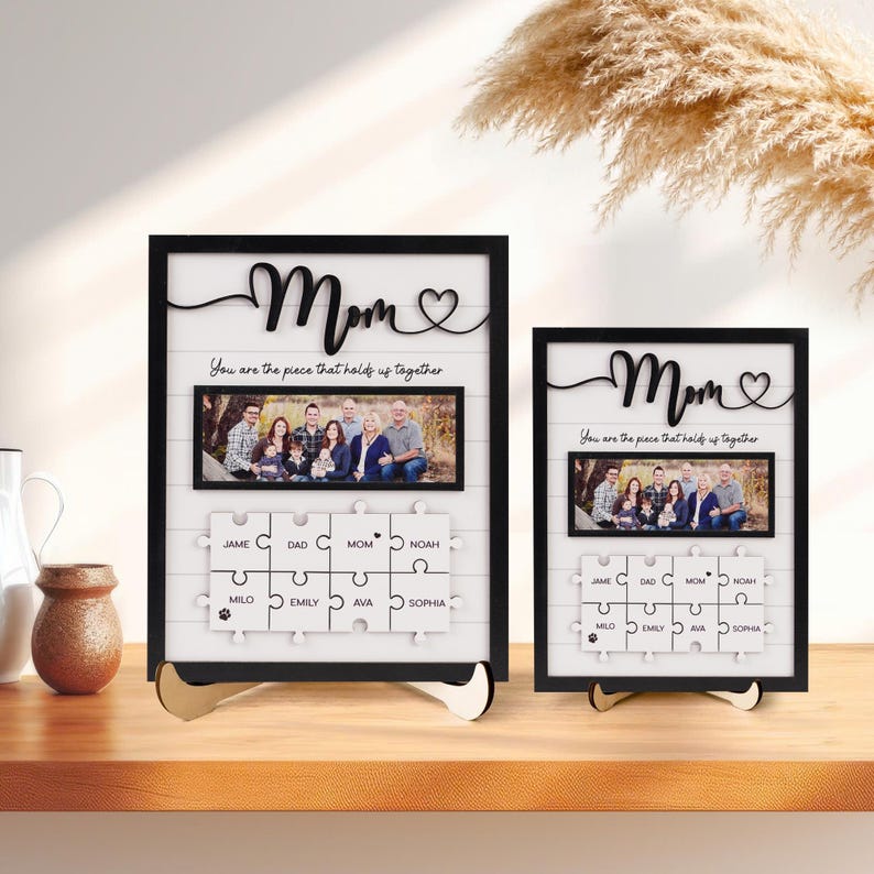 Personalize Family Puzzle Sign Personalized Gift –Wooden Sign For Mom