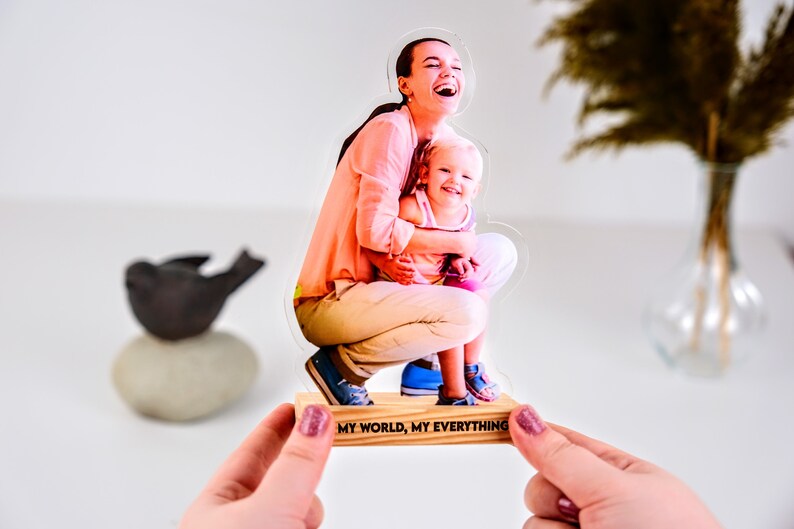 Custom Photo Statuette - Acrylic Photo Cutouts - Mothers Day Gift