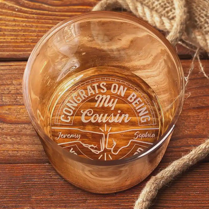Personalized Engraved Whiskey Glass, Father's Day Gifts For Husband, Engraved Whiskey Glass