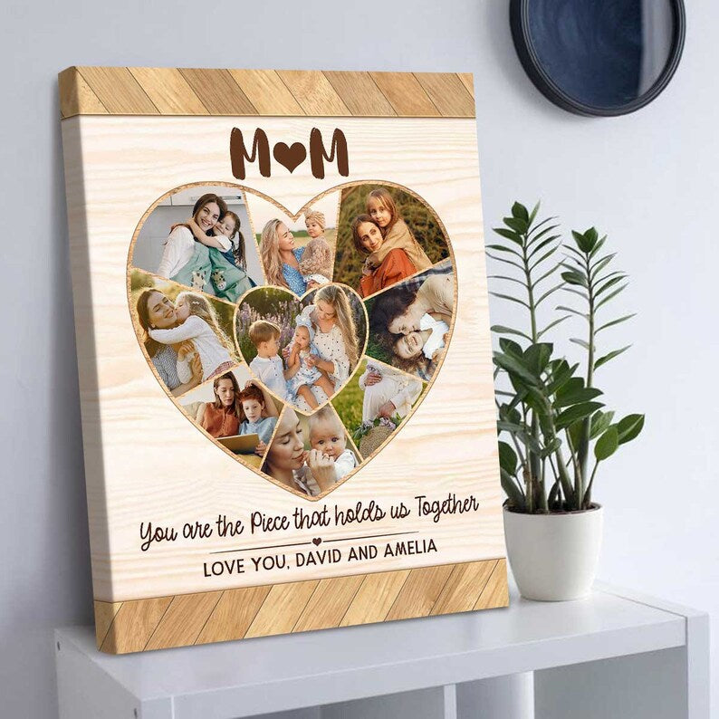 Custom Puzzle Photo You Are The Piece That Holds Us Together Canvas Gift For Mother