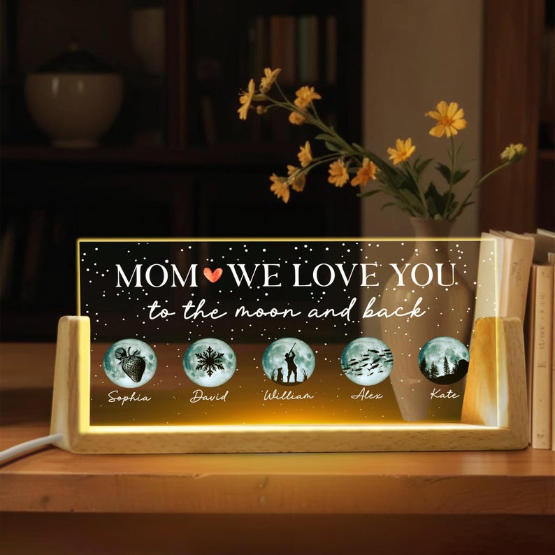 Custom Mother's Day Gift Custom Birth Moon Phase 2025 LED Night Light