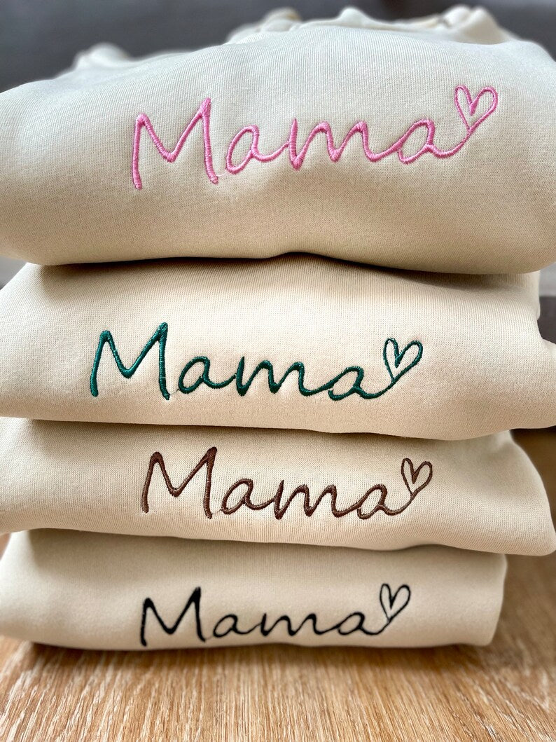 Custom Embroidered Mama Sweater Mothers Day Gift