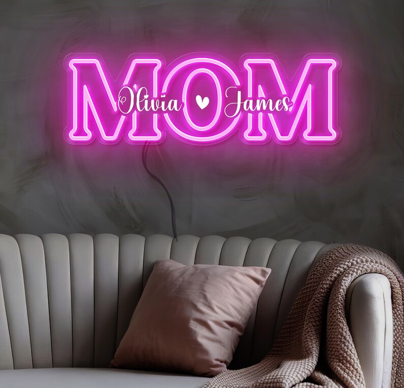 Custom Name Neon Light For Mom – Personalized Led Light For Mother's Day Gift