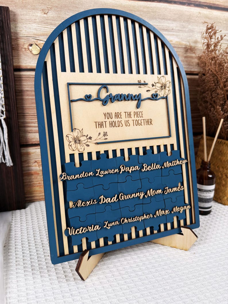 Custom You Are The Piece That Holds Us Together Puzzle Pieces Gift For Mom With Stand