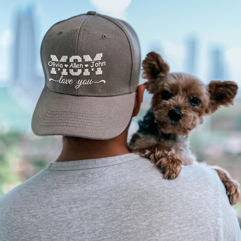 Custom Kids Names Embroidered Hat Gift For New Mom