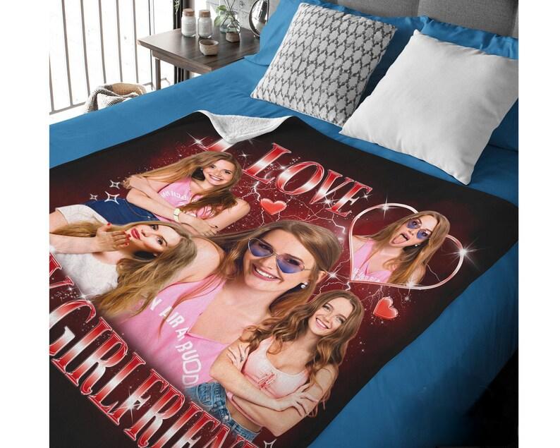 Personalized I Love My Girlfriend Photo Blanket