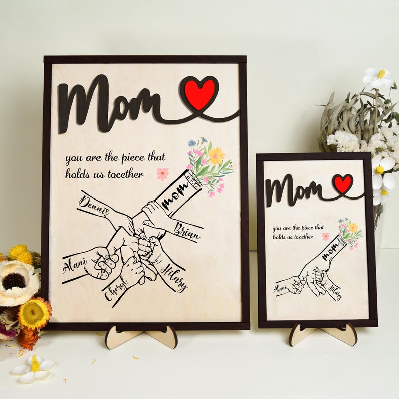 Custom Mom You Are The Piece That Holds Us Together Puzzle Piece Gift