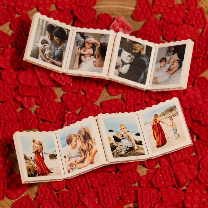 Personalised Fold-Out Daddy & Me Brick Photo Block Gift Mini Photo Album Keepsake Gift For Dad