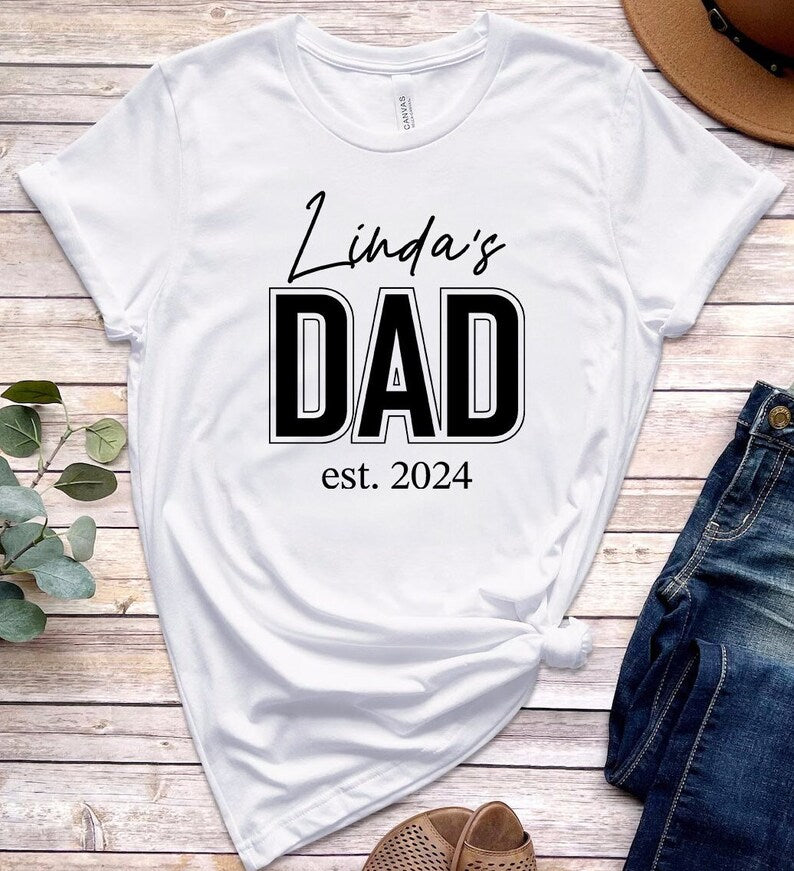 Custom Dad Shirt with Kid Names, Father's Day Gift