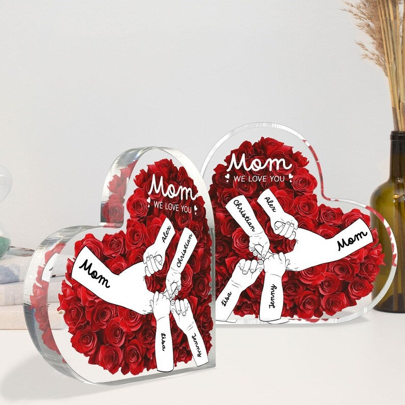 Custom Holding Mom Hands Acrylic Plaque, Mothers Day Gift