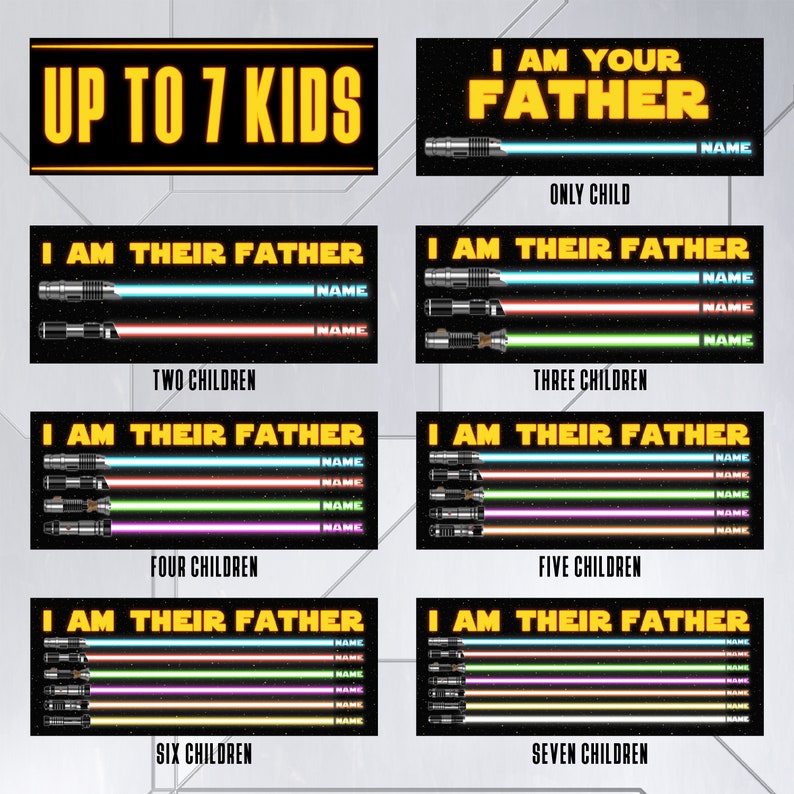 “I Am Their Father Dad” lightsaber Kids Name Sign Gifts, Personalized Gifts for Dad