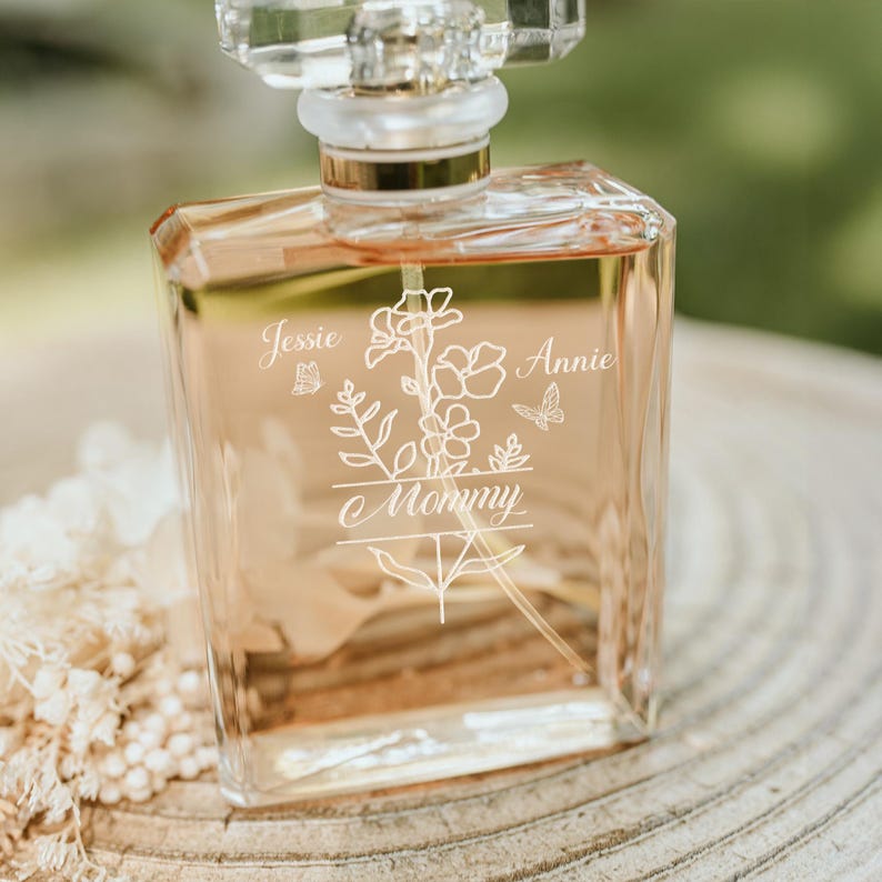 Custom Birthmonth Flower Perfume Bottle Gift for Mom