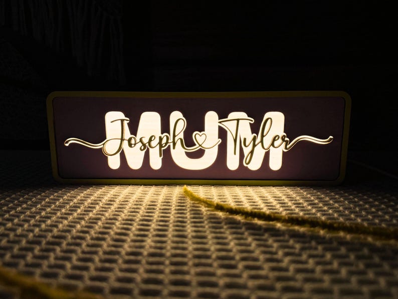 Custom Unique Night Light Gift For Mom From Kids Husband