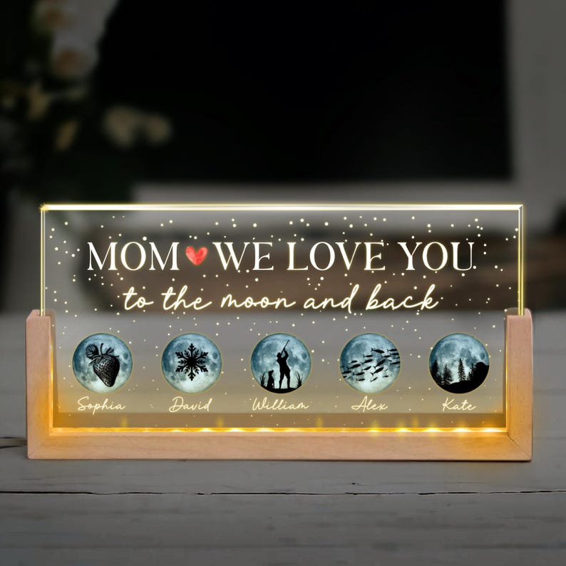 Custom Mother's Day Gift Custom Birth Moon Phase 2025 LED Night Light