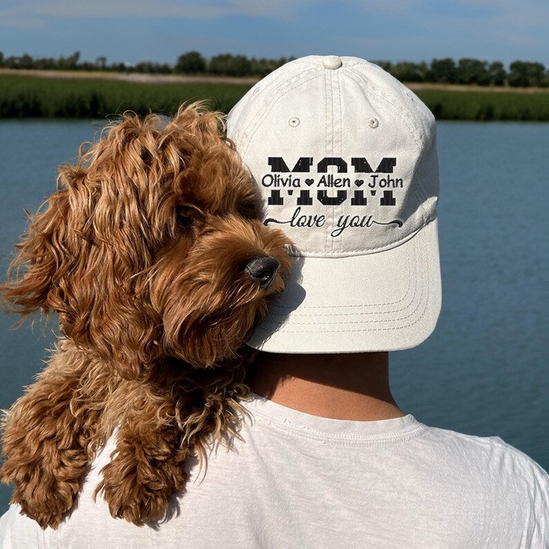 Custom Kids Names Embroidered Hat Gift For New Mom