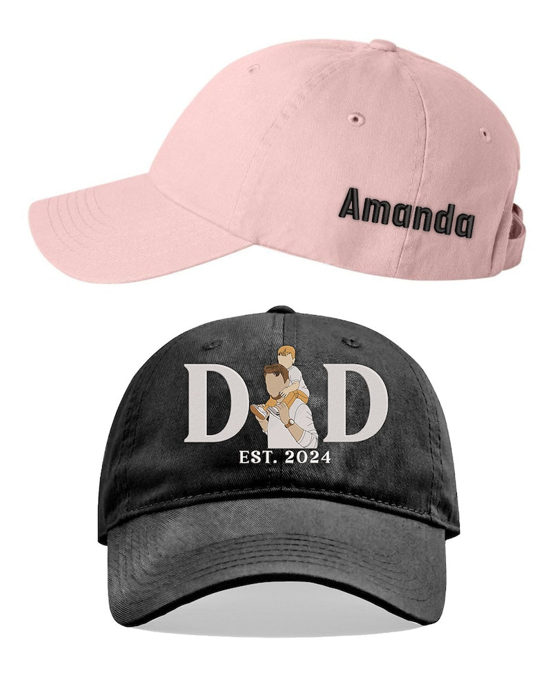 Custom Embroidered Portrait Photo Dad Hat New Dad Gift