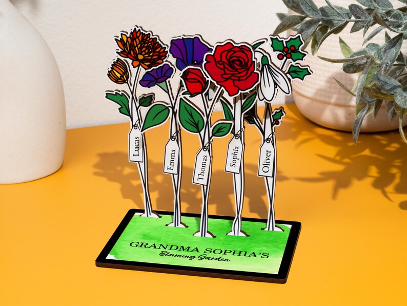 Custom Grandmas Garden Birth Flower Mom Gifts From Daughter