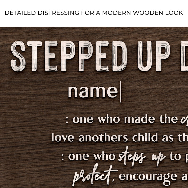 Stepped Up Dad Personalized Gift, Father's Day Gifts From Kids Custom Canvas Sign