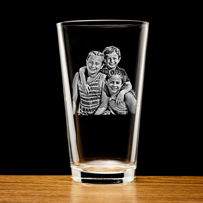 Custom Father's Day Gift For Dad, Engrave Your Favorite Photo On Whiskey Glass
