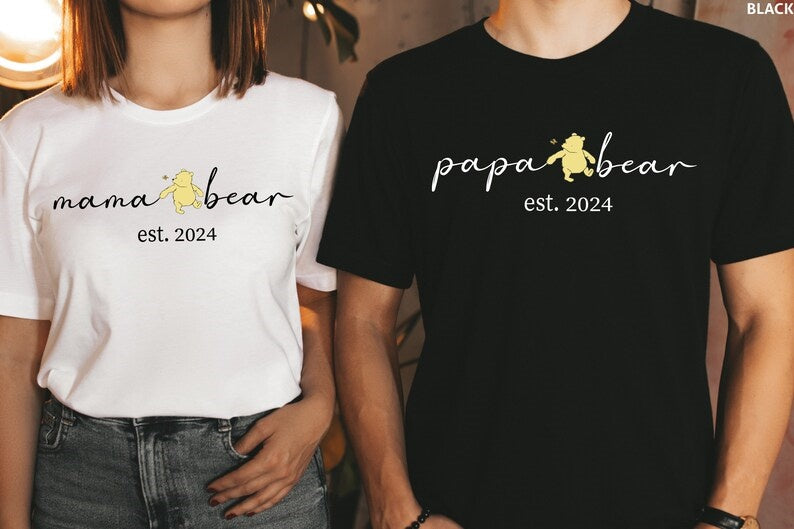Personalized Papa Bear Shirt, Est With Kid Name Shirt, Gift For Papa, Papa Shirt