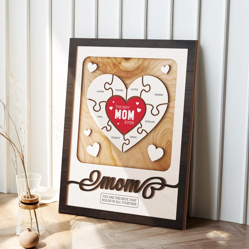 Custom Mother’s Day Puzzle Wooden Sign Gift - You Are The Piece That Holds Us Together