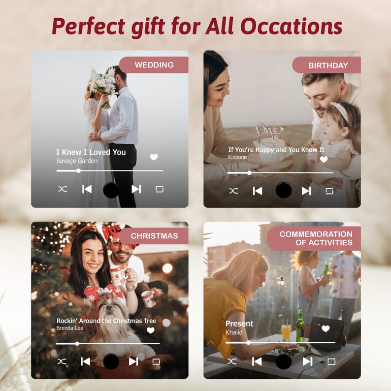 Custom Mom Gifts Fridge Magnet Play Song - Personalized Music Gifts For Mother With Photo And Text