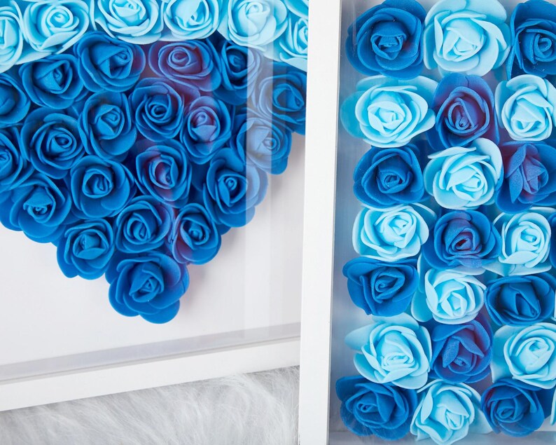 Custom Mom Puzzle With Kids Names Heart Flower Shadow Box