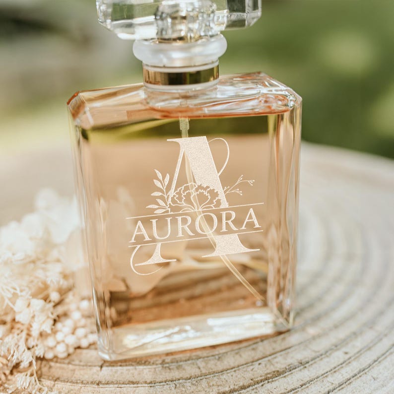 Custom Family Name Perfume Bottle Gifts Perfume Bottle, Engraved Birth Flower Gift For Mom