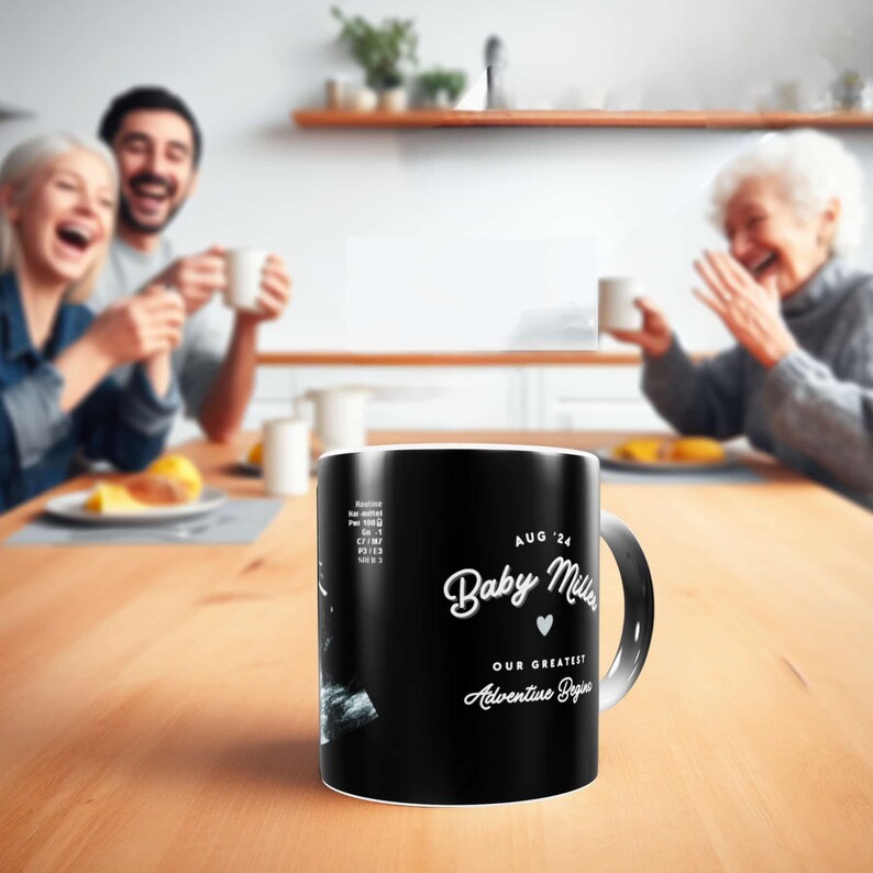 Custom Surprise Pregnancy Announcement Mug - Color Changing Sonogram Reveal Gift