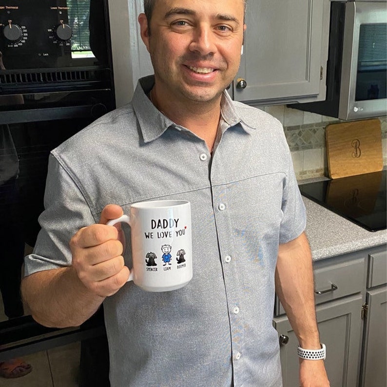 Dad Mug, Fathers Day Gift From Daughter Son Kids Wife Dad Gift Funny Coffee Cup Personalized Stick